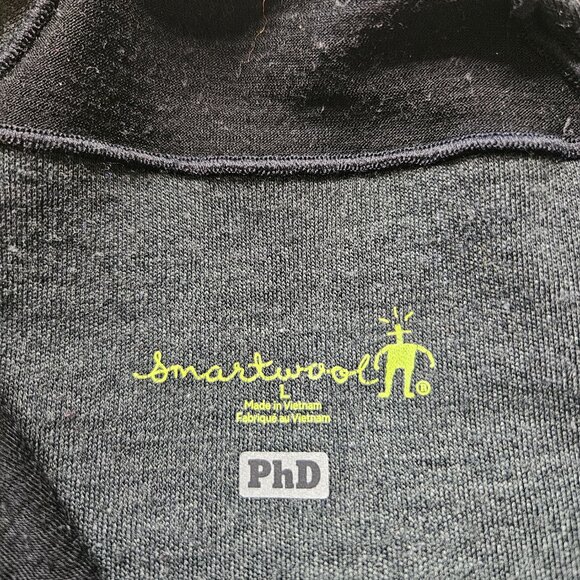 Smartwool PhD 1/4 Zip Pullover Top Merino Wool Blend Light Wind Women's SZ Large - Picture 4 of 14